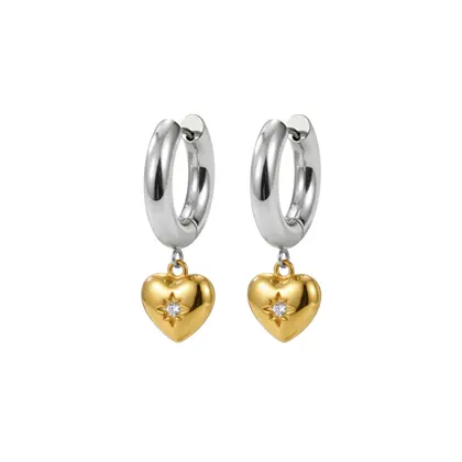 Pendientes Lotus acero de mujer